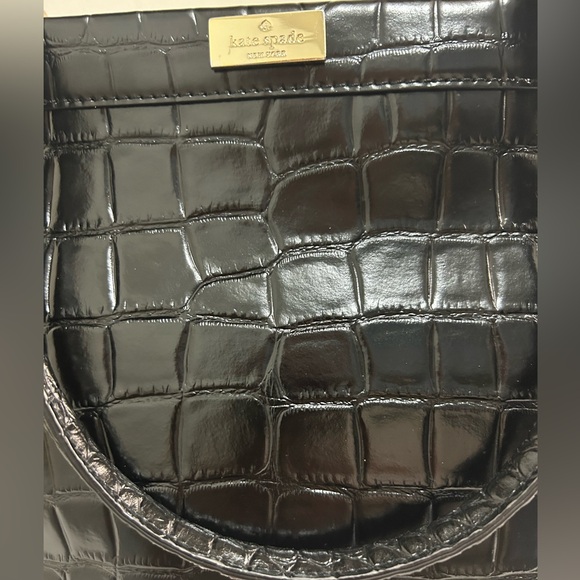 Kate Spade Bristol Drive Croc Elissa Bag in Black - Picture 2 of 9